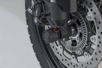 SW-MOTECH Kit de topes anticaidas para el eje delantero Negro. Moto Morini X-Cape 650 (21-).