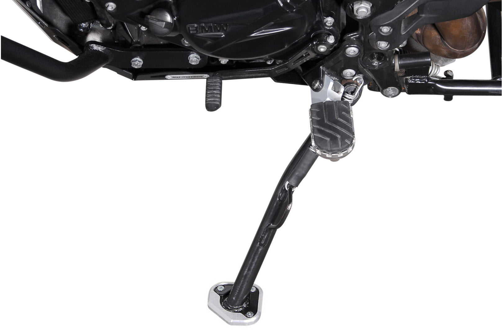 SW-MOTECH Extension para caballete lateral Negro/plateado. BMW F 800 GS/Adv Husqvarna TR650.