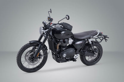 SW-MOTECH Soporte lateral izquierdo V-LOC Triumph Scrambler 1200 XC/XE (18-) X/XE (23-).