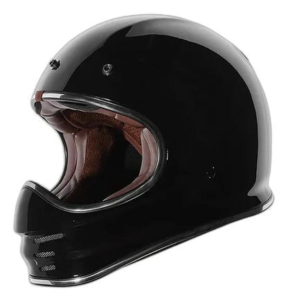 Casco TORC Baja T3 negro brillante sin visera superior, con mentonera fija