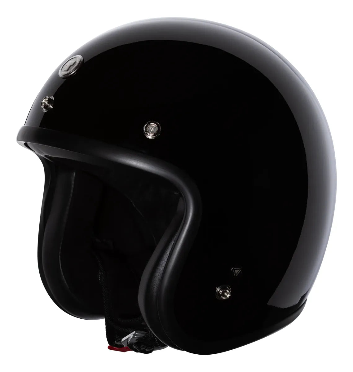 Casco abierto 3/4 TORC Del Mar T50 Gloss Black negro brillante, vista de tres cuartos