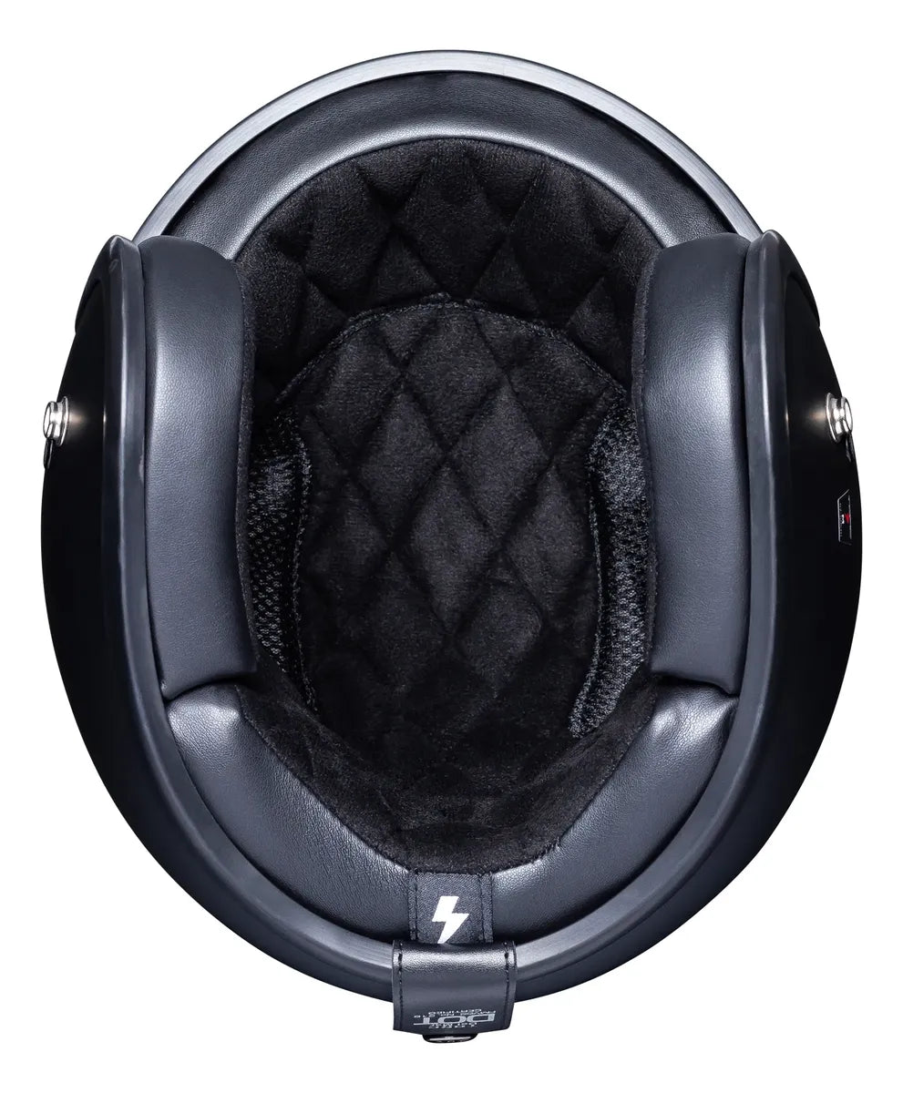 Interior acolchado negro y almohadillas de mejillas del casco TORC Del Mar T50 Matte Black
