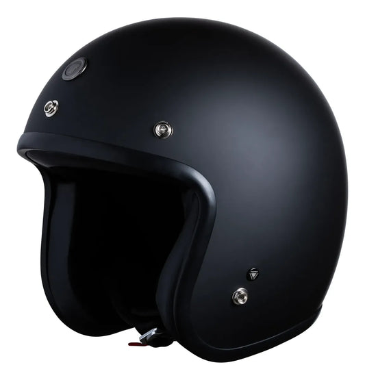 Casco abierto 3/4 TORC Del Mar T50 Matte Black negro mate, vista de tres cuartos