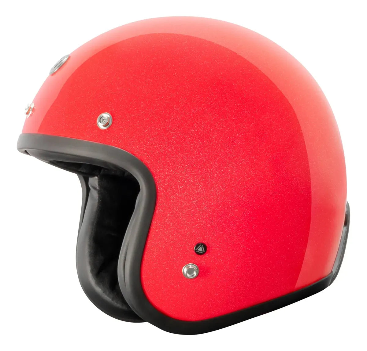 Casco abierto 3/4 TORC Del Mar T50 Metallic Red rojo metálico brillante, vista de tres cuartos