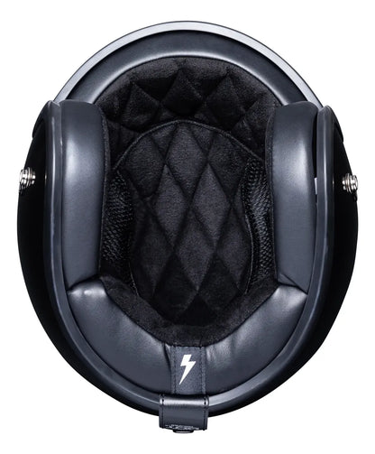 Interior acolchado negro y almohadillas de mejillas del casco TORC Del Mar T50 Gloss Black