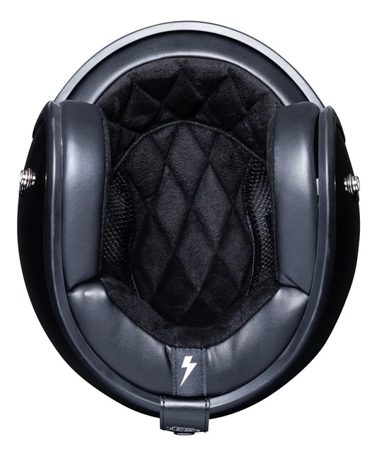Interior acolchado negro y almohadillas de mejillas del casco TORC Del Mar T50 Gloss Black