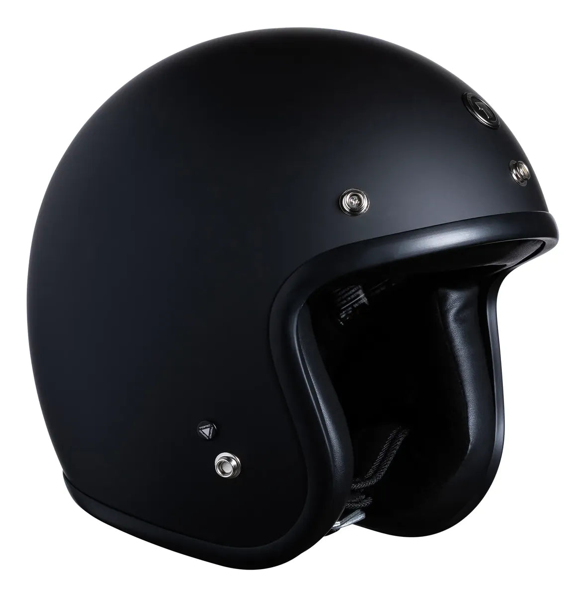 Vista lateral opuesta del casco abierto TORC Del Mar T50 negro mate