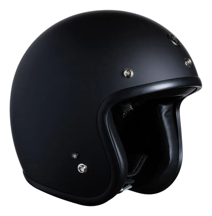 Vista lateral opuesta del casco abierto TORC Del Mar T50 negro mate