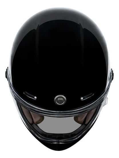 Vista frontal superior del casco integral TORC Pomona T9 Gloss Black
