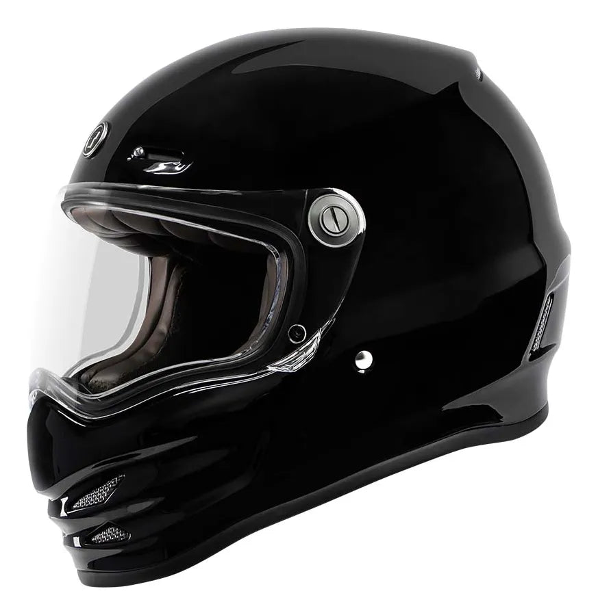 Casco integral TORC Pomona T9 Gloss Black negro brillante con mica transparente, vista de tres cuartos
