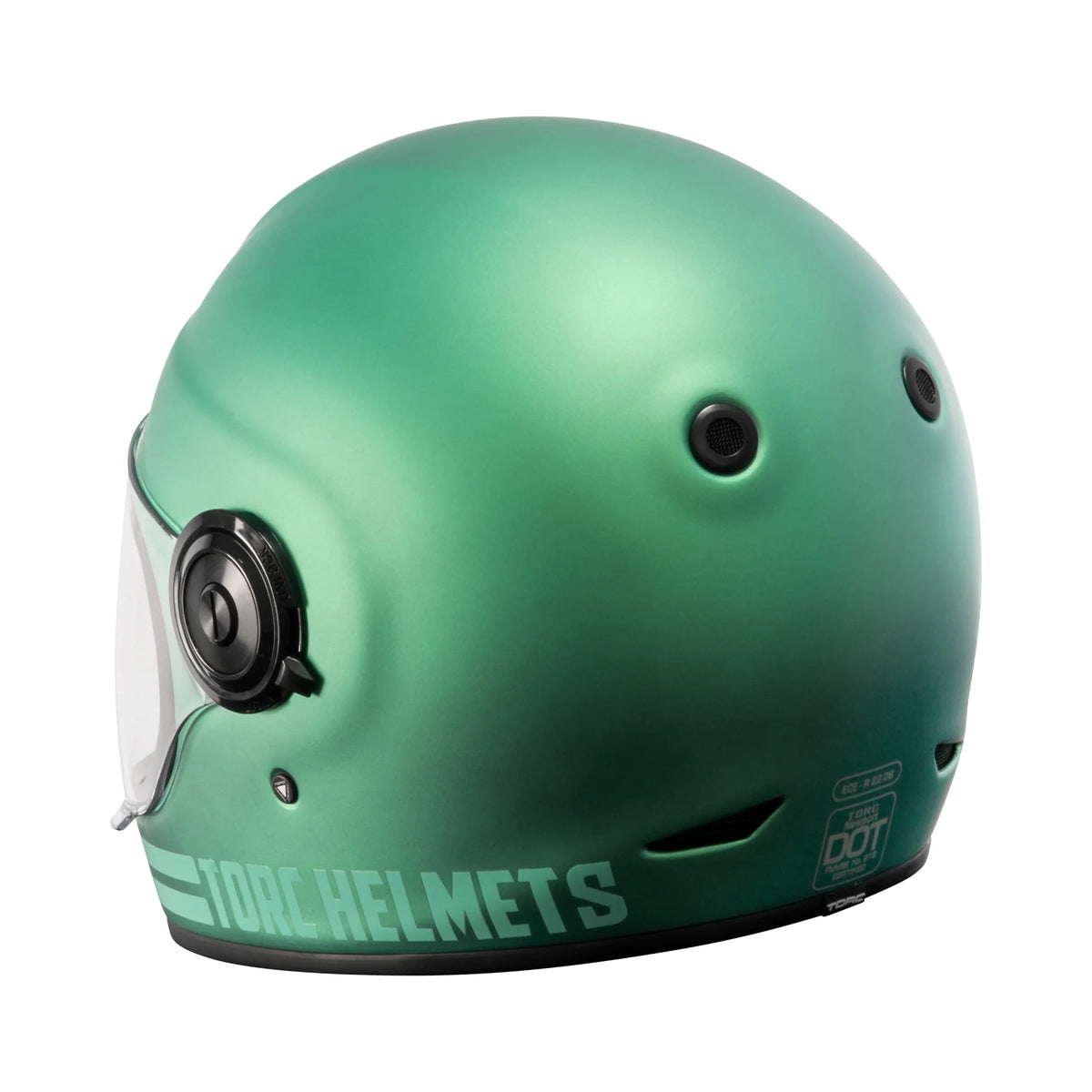 Parte posterior del casco TORC T1 Newport Cali Iridescent Teal verde azulado