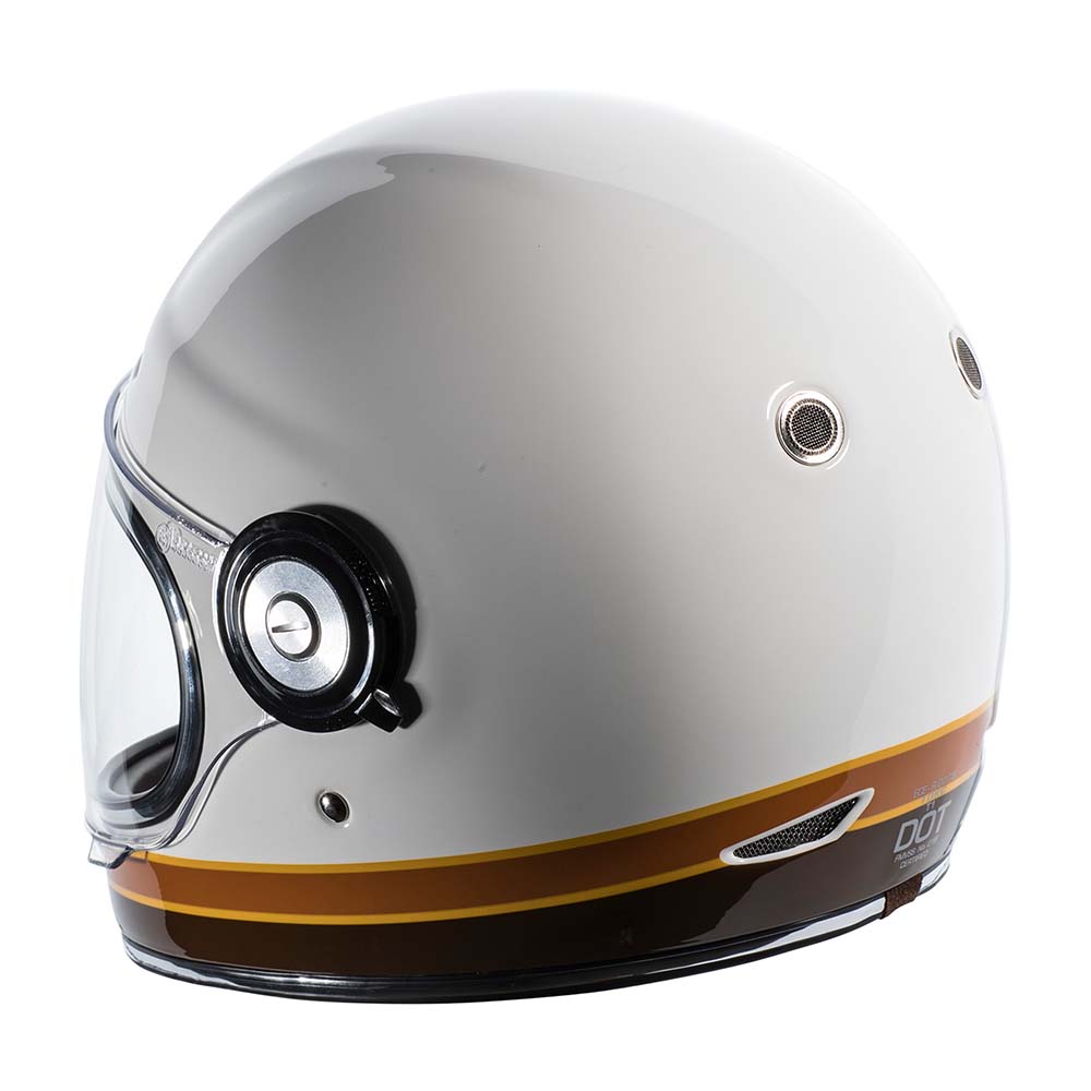Parte posterior del casco TORC T1 Newport Iso Bars blanco brillante