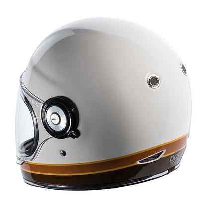 Parte posterior del casco TORC T1 Newport Iso Bars blanco brillante