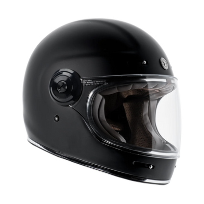 Vista lateral del casco TORC T1 Newport Matte Black en negro mate