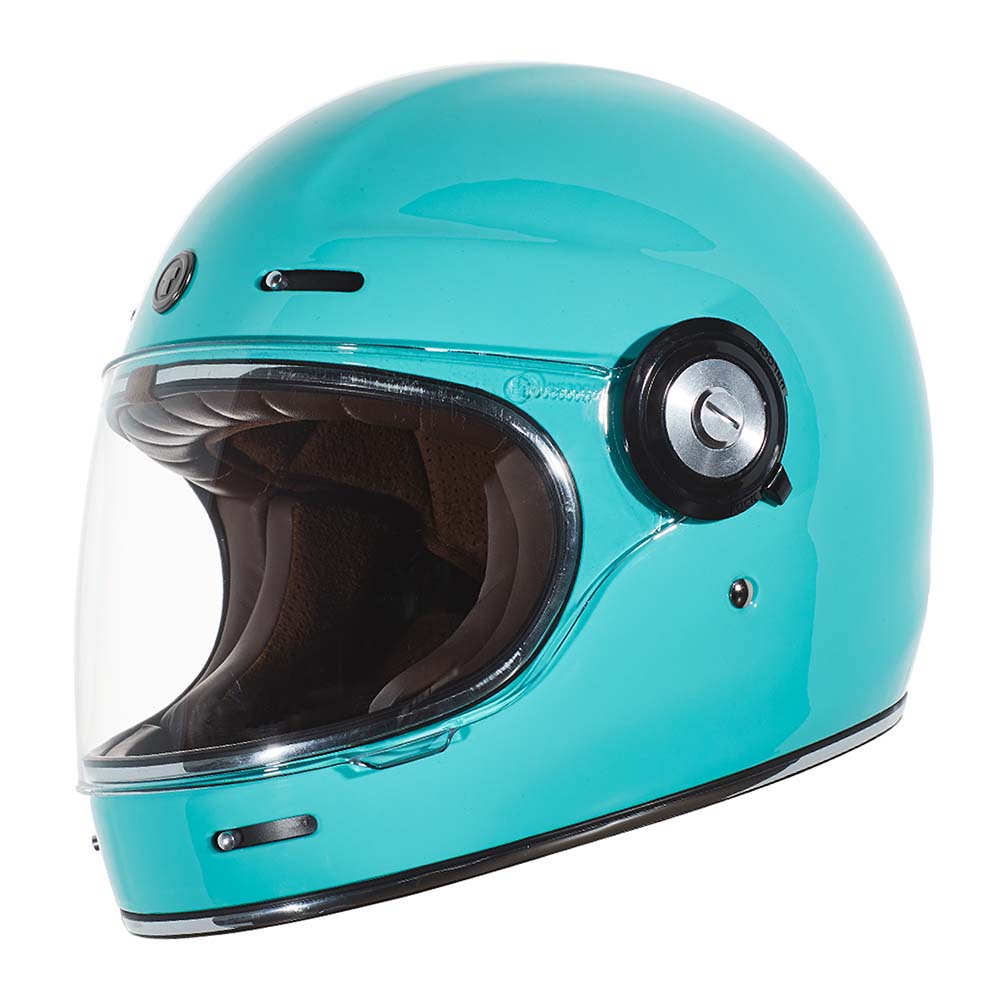 Casco integral TORC T1 Newport Robin Egg Blue azul Tiffany brillante, vista de tres cuartos
