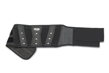 Faja lumbar UFO Plast Acadia CI12312 negra con refuerzos rígidos y cierre de velcro