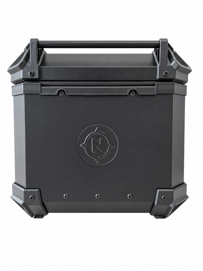 Top Case NOMAD 45L de Aluminio Negro con Respaldo y Base