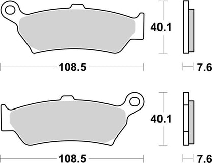 Plano de medidas de las pastillas de freno SBS 1005LS