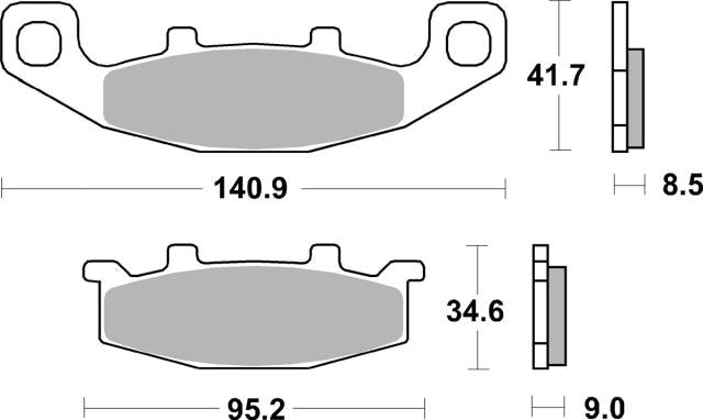 Plano de medidas de las pastillas de freno SBS 597HS