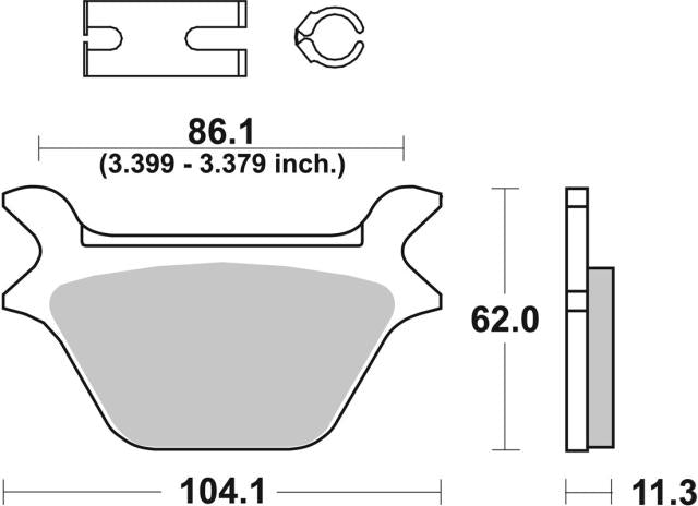 Plano de medidas de las pastillas de freno SBS 669H.LS