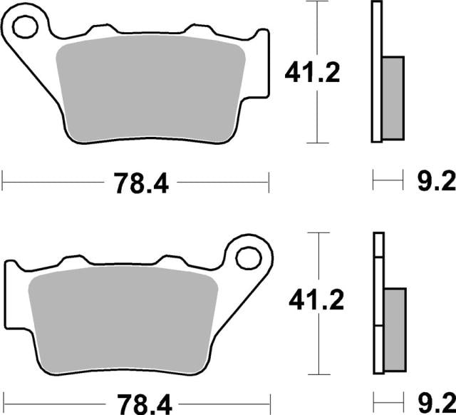 Plano de medidas de las pastillas de freno SBS 675H.LS