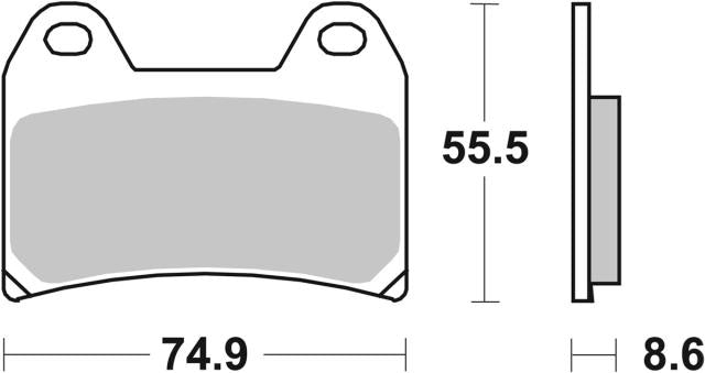 Plano de medidas de las pastillas de freno SBS 706HS