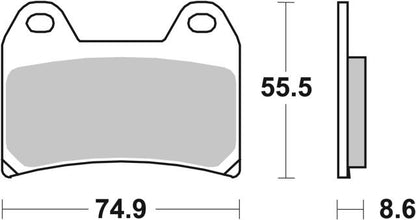 Plano de medidas de las pastillas de freno SBS 706HS