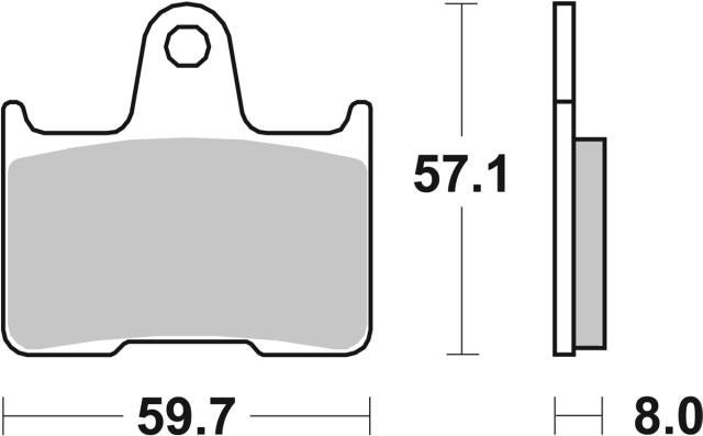 Plano de medidas de las pastillas de freno SBS 715LS