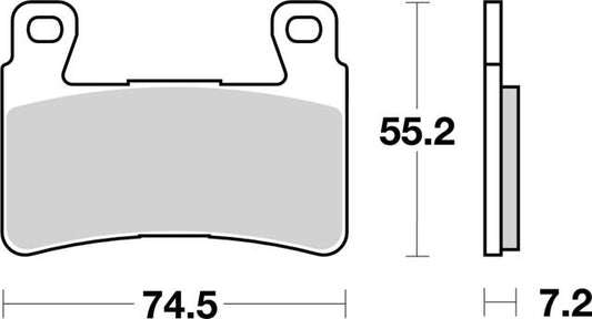Plano de medidas de las pastillas de freno SBS 734HS