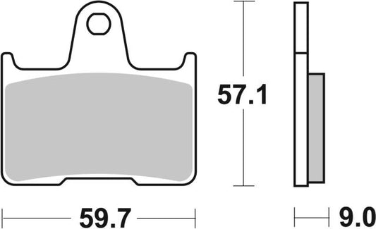 Plano de medidas de las pastillas de freno SBS 765LS