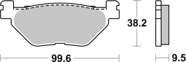 Plano de medidas de las pastillas de freno SBS 769LS