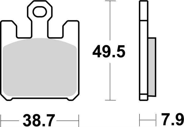Plano de medidas de las pastillas de freno SBS 788HS