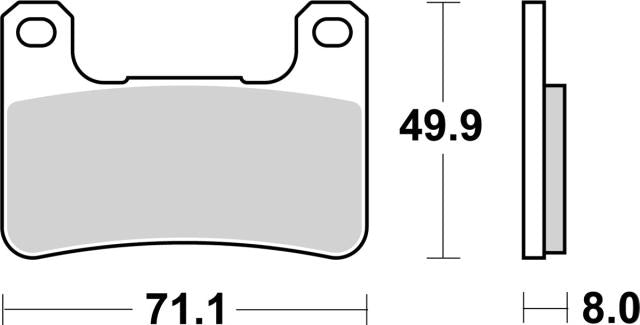 Plano de medidas de las pastillas de freno SBS 806HS