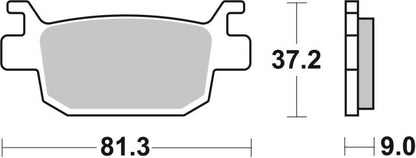 Plano de medidas de las pastillas de freno SBS 832LS