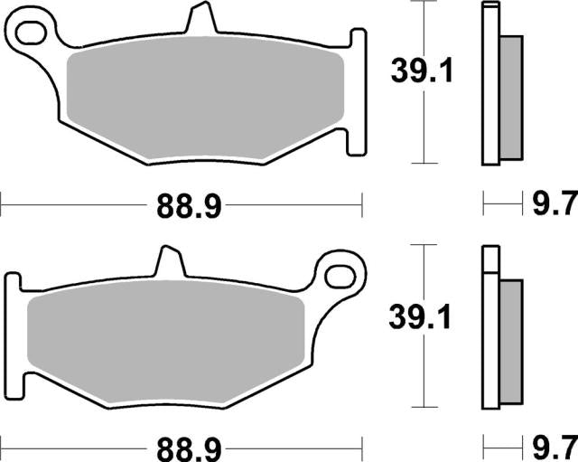 Plano de medidas de las pastillas de freno SBS 833LS