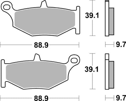Plano de medidas de las pastillas de freno SBS 833LS