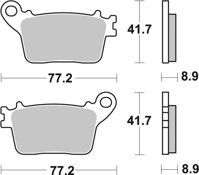 Plano de medidas de las pastillas de freno SBS 834LS