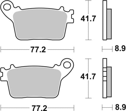 Plano de medidas de las pastillas de freno SBS 834LS