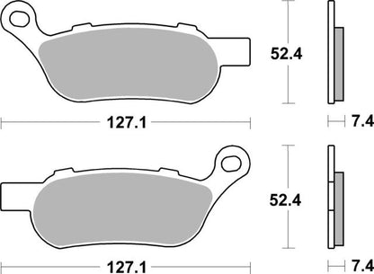 Plano de medidas de las pastillas de freno SBS 854H.LS
