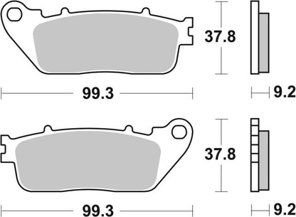 Plano de medidas de las pastillas de freno SBS 862LS