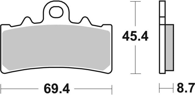 Plano de medidas de las pastillas de freno SBS 877HS