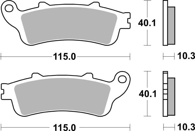 Plano de medidas de las pastillas de freno SBS 880LS