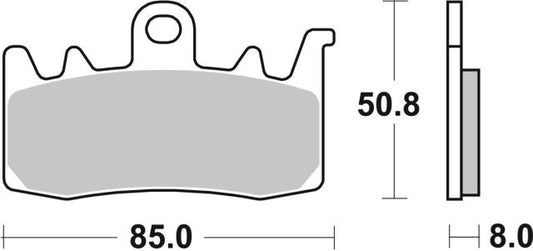 Plano de medidas de las pastillas de freno SBS 900HS