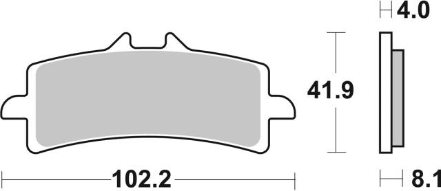 Plano de medidas de las pastillas de freno SBS 901HS