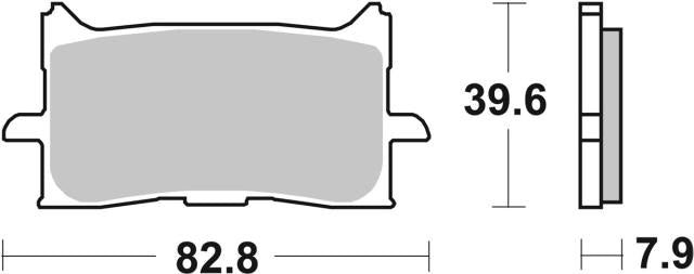 Plano de medidas de las pastillas de freno SBS 940HS