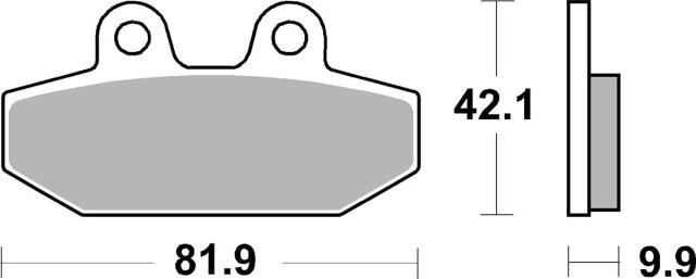 Plano de medidas de las pastillas de freno SBS 949H.LS