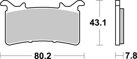 Plano de medidas de las pastillas de freno SBS 985HS